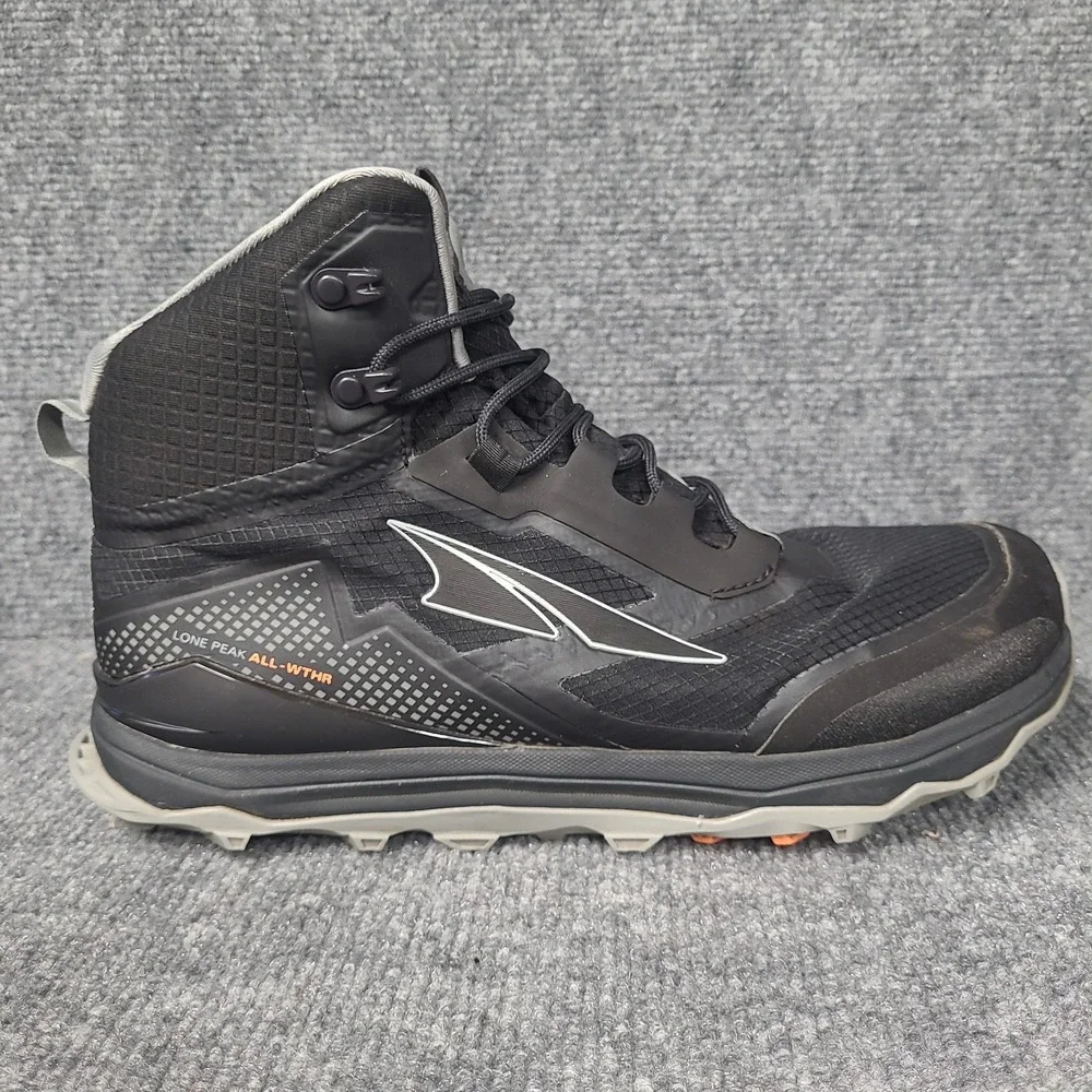 Altra Lone Peak All Weather Mid Hiking Boot ALOA4VQH000 Mens Size 10/EU 44 Black